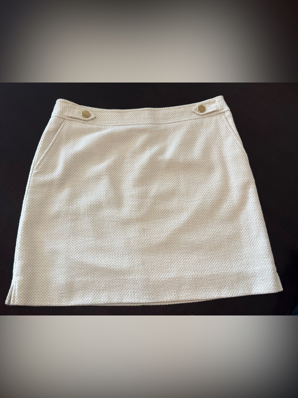 Ann Taylor Cream Textured A-Line Women's Skirt